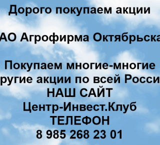 Покупаем акции ОАО Агрофирма Октябрьская 